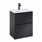 Roca Gap Pro compact slim zestaw łazienkowy 50 cm umywalka z szafką czarny mat A852066532