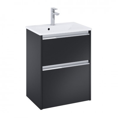 Roca Gap Pro compact slim zestaw łazienkowy 50 cm umywalka z szafką czarny mat A852066532