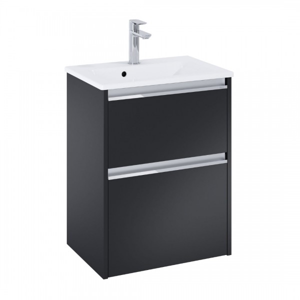 Roca Gap Pro compact slim zestaw łazienkowy 50 cm umywalka z szafką czarny mat A852066532