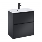 Roca Gap Pro compact slim zestaw łazienkowy 60 cm umywalka z szafką czarny mat A852067532