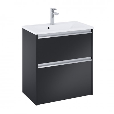 Roca Gap Pro compact slim zestaw łazienkowy 60 cm umywalka z szafką czarny mat A852067532