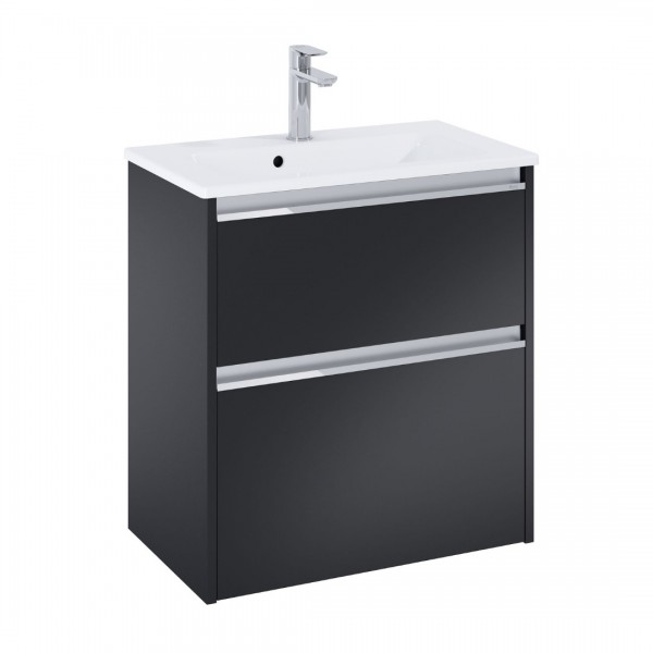 Roca Gap Pro compact slim zestaw łazienkowy 60 cm umywalka z szafką czarny mat A852067532
