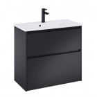 Roca Gap Pro compact slim zestaw łazienkowy 70 cm umywalka z szafką czarny mat A852068532