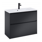 Roca Gap Pro compact slim zestaw łazienkowy 80 cm umywalka z szafką czarny mat A852069532