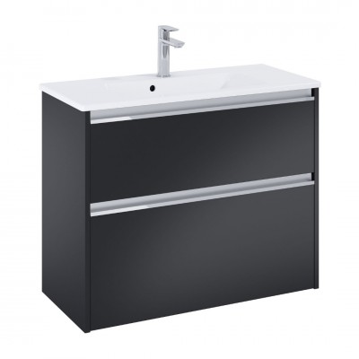 Roca Gap Pro compact slim zestaw łazienkowy 80 cm umywalka z szafką czarny mat A852069532