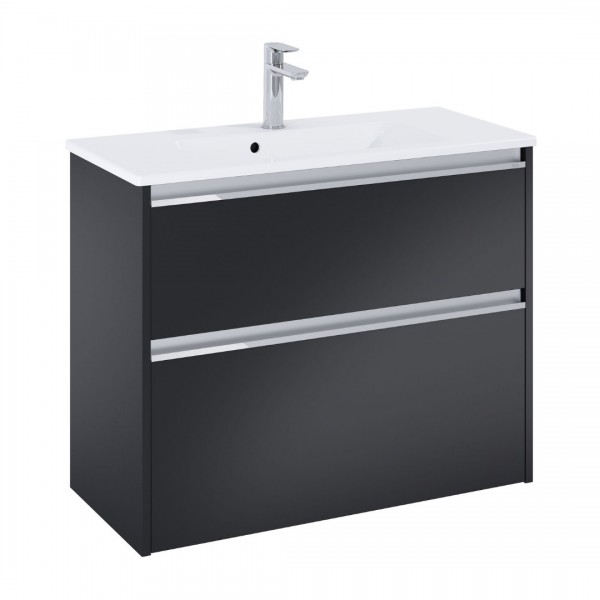 Roca Gap Pro compact slim zestaw łazienkowy 80 cm umywalka z szafką czarny mat A852069532
