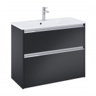 Roca Gap Pro compact slim zestaw łazienkowy 80 cm umywalka z szafką czarny mat A852069532