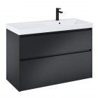 Roca Gap Pro zestaw łazienkowy 100 cm umywalka z szafką prawa czarny mat A852060532