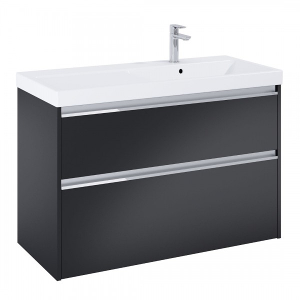 Roca Gap Pro zestaw łazienkowy 100 cm umywalka z szafką prawa czarny mat A852060532