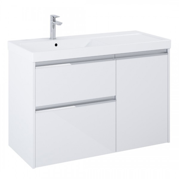 Roca Gap Pro zestaw łazienkowy 100 cm umywalka z szafką + cargo lewa biały połysk A852062806