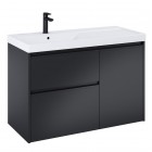 Roca Gap Pro zestaw łazienkowy 100 cm umywalka z szafką + cargo lewa czarny mat A852062532