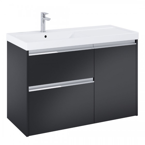 Roca Gap Pro zestaw łazienkowy 100 cm umywalka z szafką + cargo lewa czarny mat A852062532