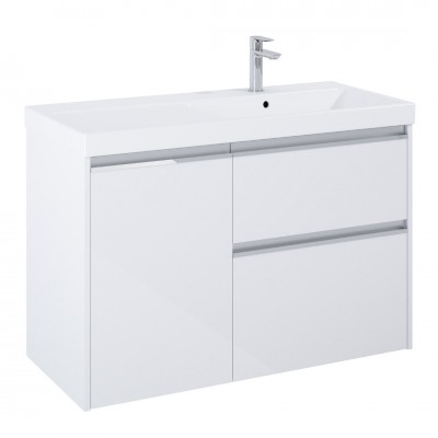 Roca Gap Pro zestaw łazienkowy 100 cm umywalka z szafką + cargo prawa biały połysk A852064806