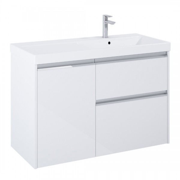 Roca Gap Pro zestaw łazienkowy 100 cm umywalka z szafką + cargo prawa biały połysk A852064806