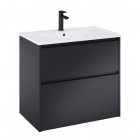 Roca Gap Pro slim zestaw łazienkowy 70 cm umywalka z szafką czarny mat A852050532