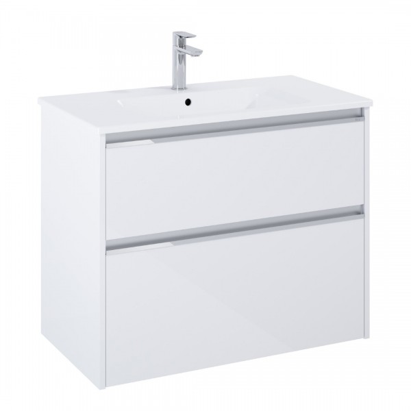 Roca Gap Pro slim zestaw łazienkowy 80 cm umywalka z szafką biały połysk A852051806