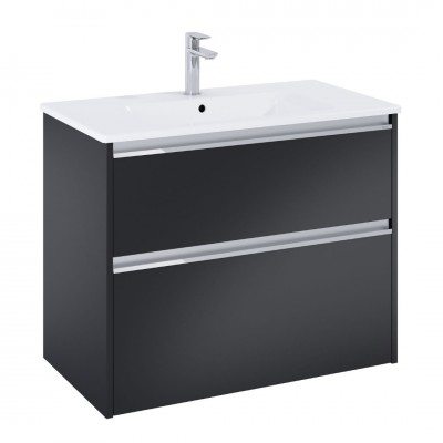 Roca Gap Pro slim zestaw łazienkowy 80 cm umywalka z szafką czarny mat A852051532