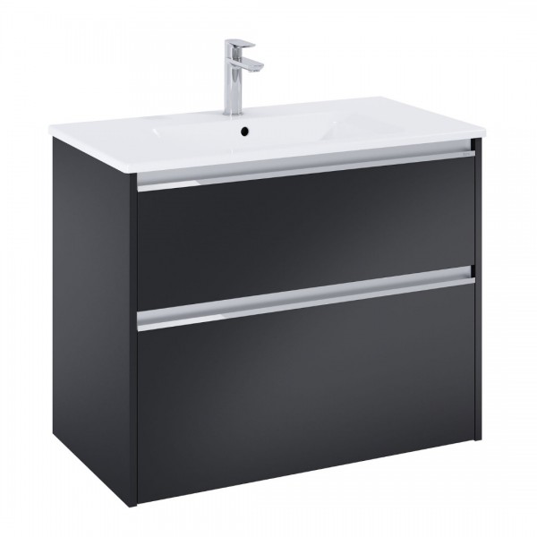 Roca Gap Pro slim zestaw łazienkowy 80 cm umywalka z szafką czarny mat A852051532