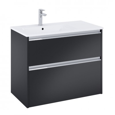 Roca Gap Pro slim zestaw łazienkowy 80 cm umywalka z szafką lewa czarny mat A852053532