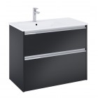 Roca Gap Pro slim zestaw łazienkowy 80 cm umywalka z szafką lewa czarny mat A852053532