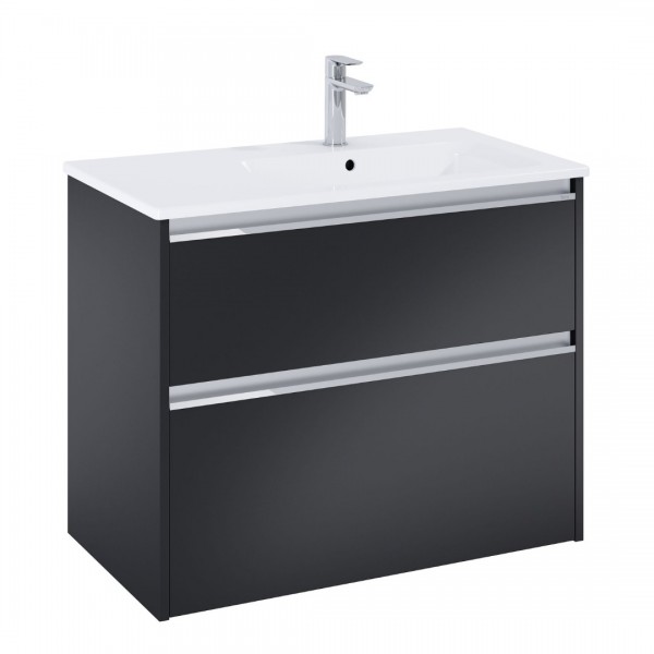 Roca Gap Pro slim zestaw łazienkowy 80 cm umywalka z szafką prawa czarny mat A852054532