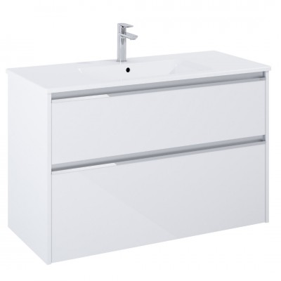 Roca Gap Pro slim zestaw łazienkowy 100 cm umywalka z szafką biały połysk A852056806