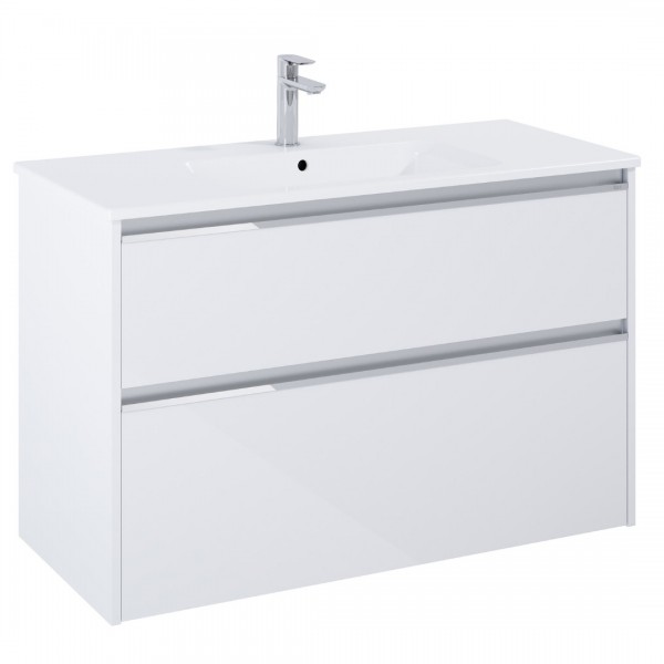 Roca Gap Pro slim zestaw łazienkowy 100 cm umywalka z szafką biały połysk A852056806