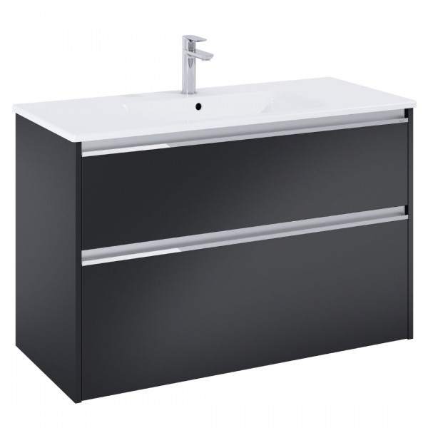 Roca Gap Pro slim zestaw łazienkowy 100 cm umywalka z szafką czarny mat A852056532