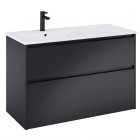 Roca Gap Pro slim zestaw łazienkowy 100 cm umywalka z szafką lewa czarny mat A852057532
