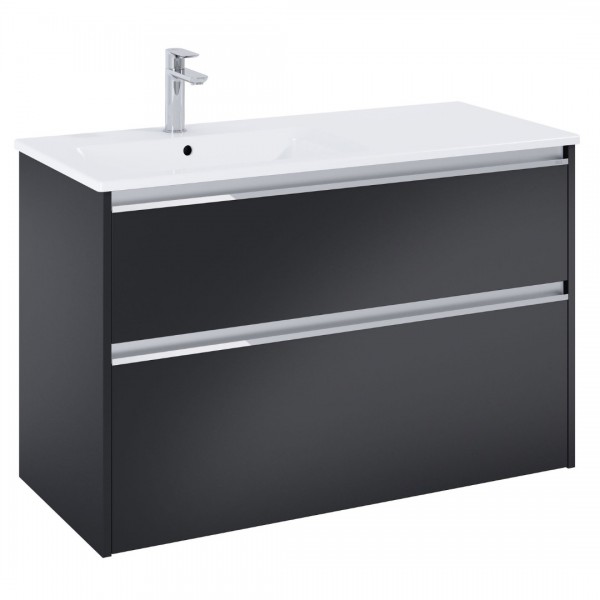 Roca Gap Pro slim zestaw łazienkowy 100 cm umywalka z szafką lewa czarny mat A852057532