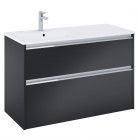 Roca Gap Pro slim zestaw łazienkowy 100 cm umywalka z szafką lewa czarny mat A852057532