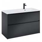 Roca Gap Pro slim zestaw łazienkowy 100 cm umywalka z szafką prawa czarny mat A852059532