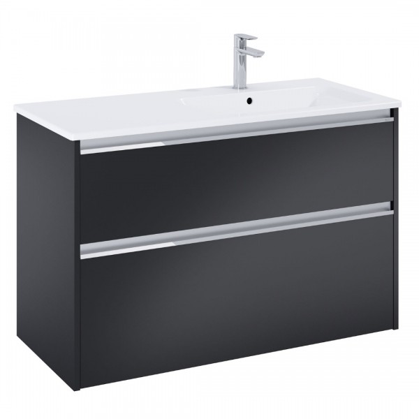 Roca Gap Pro slim zestaw łazienkowy 100 cm umywalka z szafką prawa czarny mat A852059532