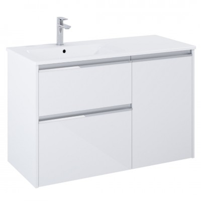 Roca Gap Pro slim zestaw łazienkowy 100 cm umywalka z szafką + cargo lewa biały połysk A852061806