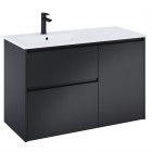 Roca Gap Pro slim zestaw łazienkowy 100 cm umywalka z szafką + cargo lewa czarny mat A852061532