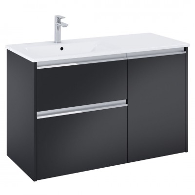 Roca Gap Pro slim zestaw łazienkowy 100 cm umywalka z szafką + cargo lewa czarny mat A852061532