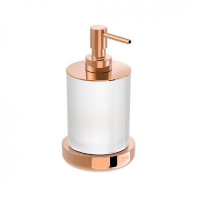 Roca Tempo dozownik na mydło stojący szkło/złoto różowe A817026RG0