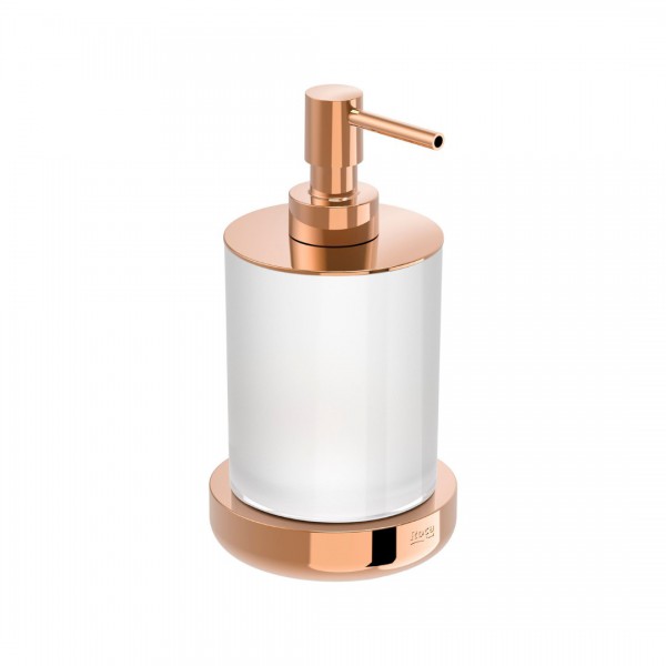 Roca Tempo dozownik na mydło stojący szkło/złoto różowe A817026RG0