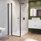 Roca Capital ścianka prysznicowa 80 cm boczna do drzwi czarny mat AM4408016M