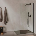 Roca Capital ścianka prysznicowa 100 cm boczna do drzwi czarny mat AM4410016M