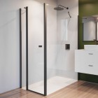 Roca Capital drzwi prysznicowe 80 cm czarny mat AM4608016M