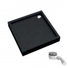 Schedpol Favory Plus brodzik kwadratowy 80x80 cm czarny kamień 3ST.F1K-8080/C/ST