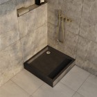 Schedpol Favory Plus brodzik kwadratowy 80x80 cm czarny kamień 3ST.F1K-8080/C/ST