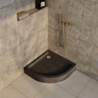 Schedpol Favory Plus brodzik półokrągły 80x80 cm czarny kamień 3ST.F1O-8080/C/ST