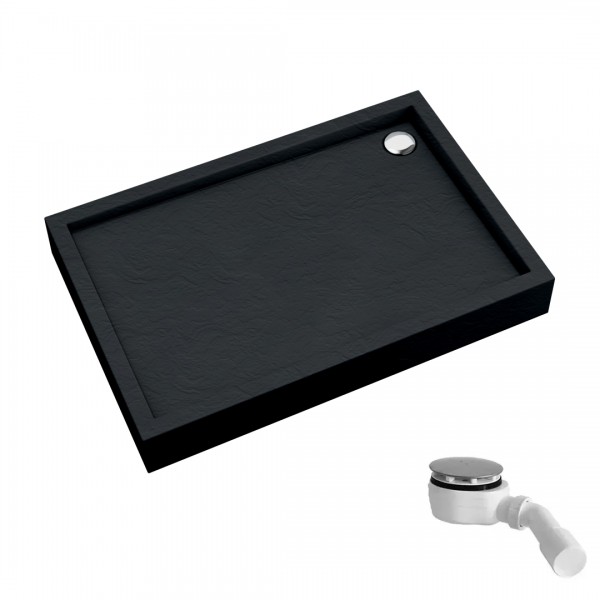 Schedpol Favory Plus brodzik prostokątny 80x100 cm czarny kamień 3ST.F1P-80100/C/ST