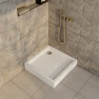 Schedpol Favory Plus brodzik kwadratowy 80x80 cm biały kamień 3ST.F1K-8080/B/ST