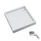 Schedpol Favory Plus brodzik kwadratowy 80x80 cm biały kamień 3ST.F1K-8080/B/ST