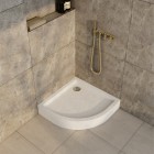 Schedpol Favory Plus brodzik półokrągły 80x80 cm biały kamień 3ST.F1O-8080/B/ST