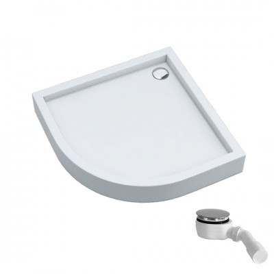 Schedpol Favory Plus brodzik półokrągły 80x80 cm biały kamień 3ST.F1O-8080/B/ST