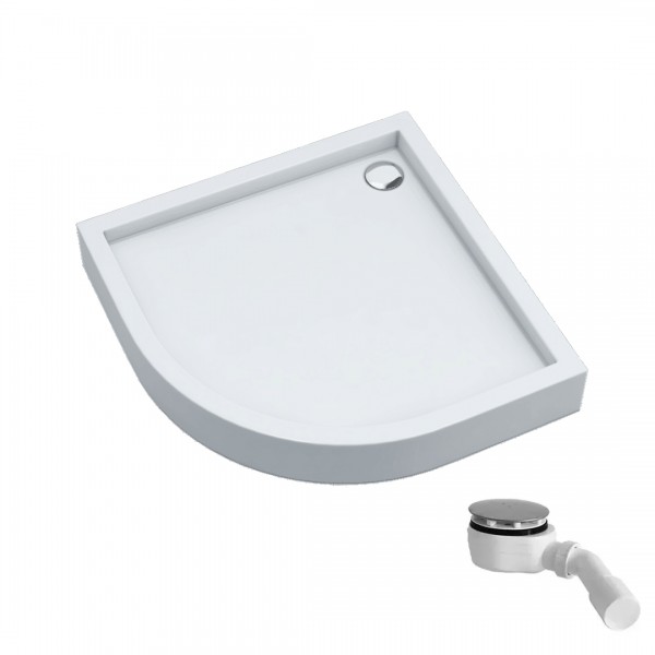 Schedpol Favory Plus brodzik półokrągły 80x80 cm biały kamień 3ST.F1O-8080/B/ST